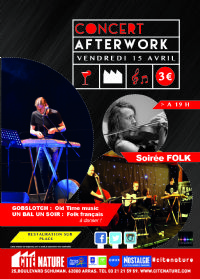 Concert FOLK à Cité Nature !. Le vendredi 15 avril 2016 à ARRAS. Pas-de-Calais.  19H00